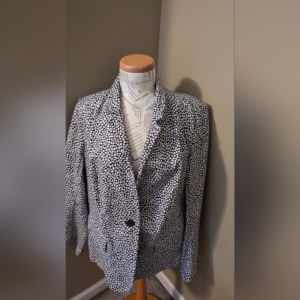 Lane Bryant Black and White Polka Dot Blazer